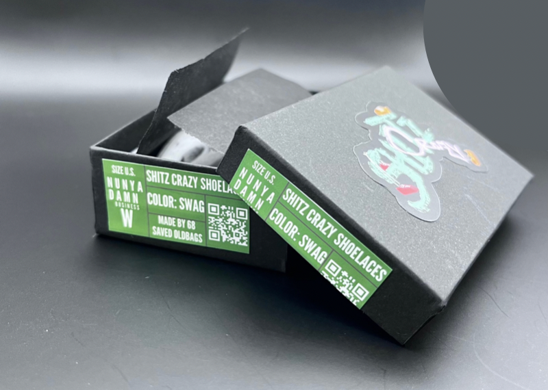 Shitz Crazy 60" White Streetwear Shoelaces- Classic Shit Head Design